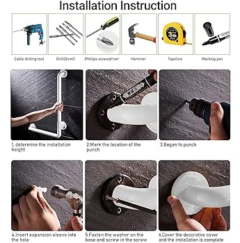 Amazon.co.jp: 入浴用手すり、介護手すり、浴槽手すり、滑り止め
